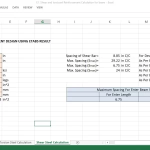 Beam Reinforcement Detailing & Rebar Calculation Excel Sheet