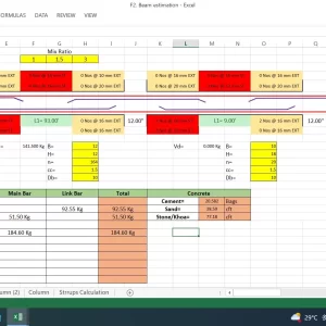 Beam Estimating & Costing Excel Sheet